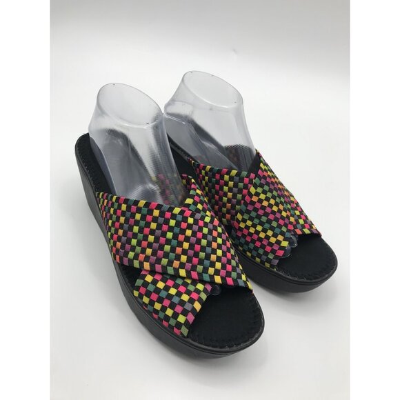 Dex Flex Sport Wedge Woven Cross Strap Sandal Multi-Color Size 11 - Picture 1 of 7